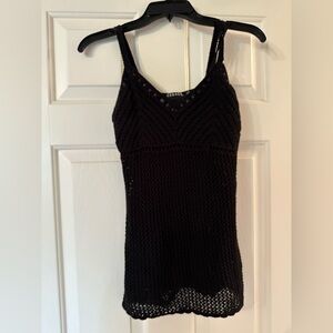 Chic Black Crochet Tank Top